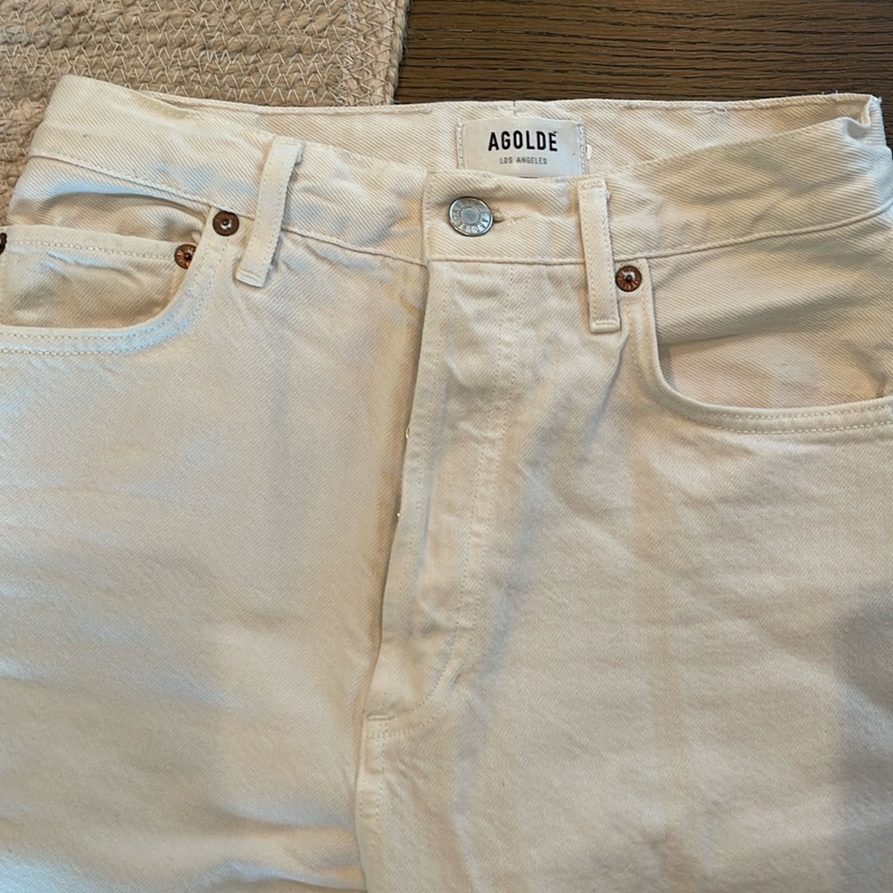Agolde pinch waist high rise straight leg jn cream size 26